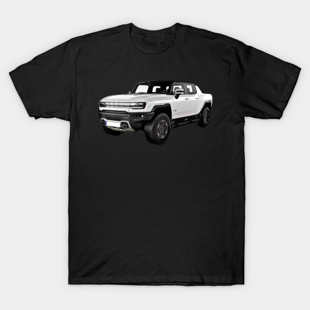 Hummer EV Truck Cartoon T-Shirt by SynchroDesign